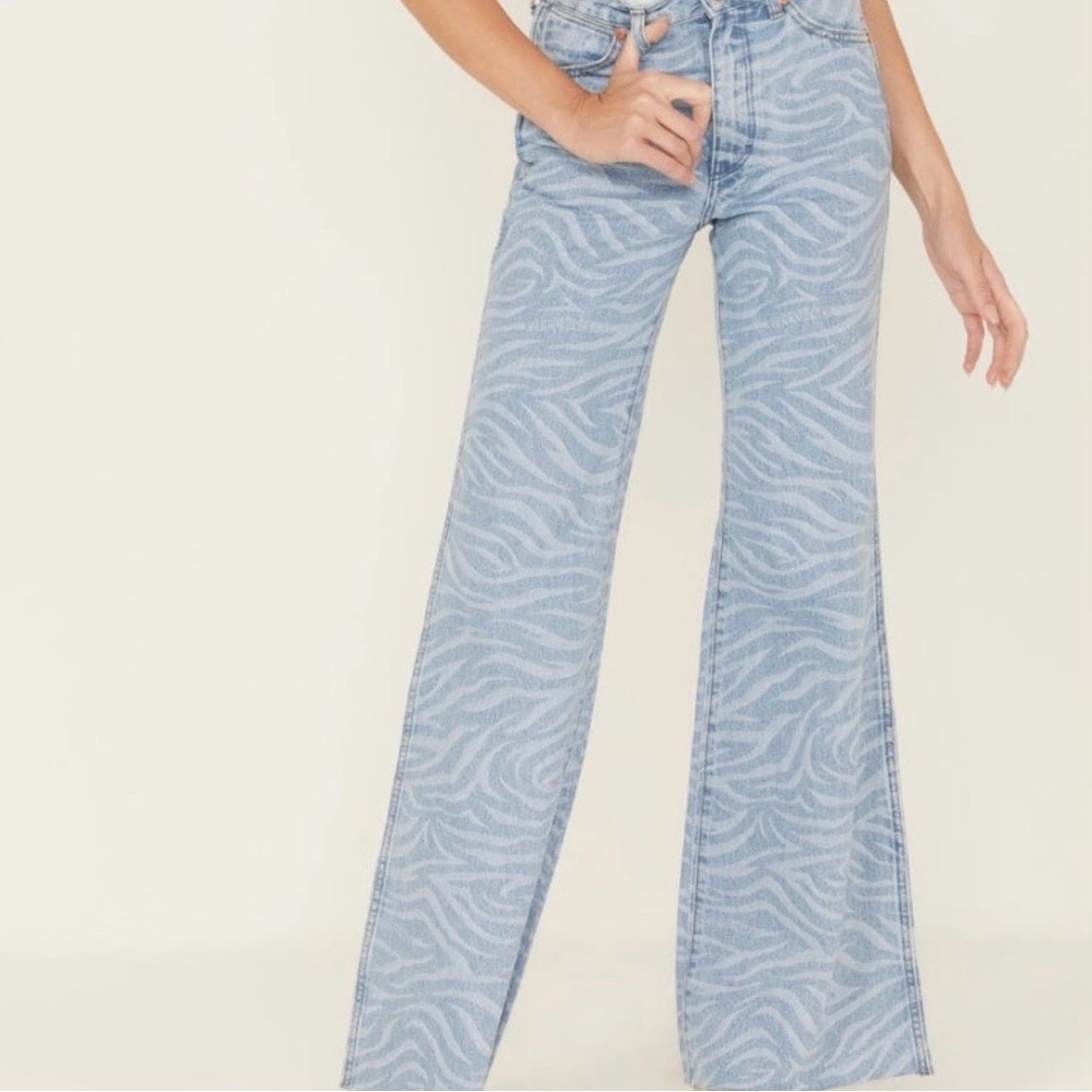 Wrangler Meow Tiger Print Wanderer Flare Jeans